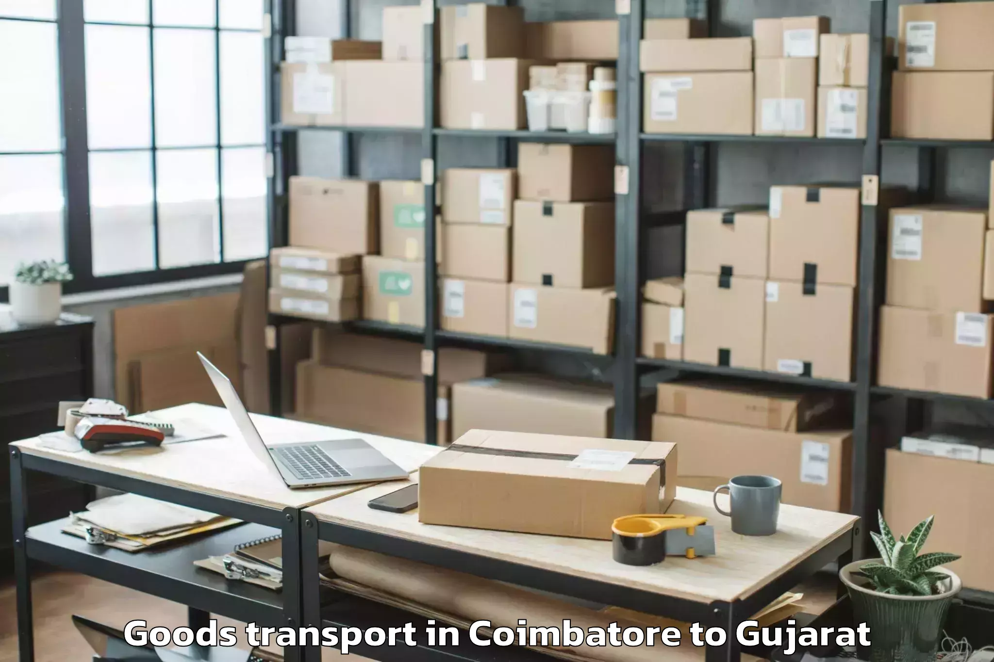 Discover Coimbatore to Halvad Goods Transport